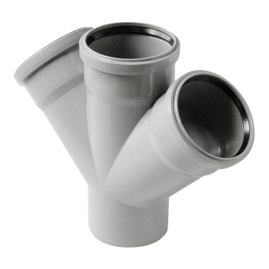 Крестовина PP-H 1-плоскостная серая Дн 50х50х50х45гр б/нап в/к VALFEX 27105050 арт.1217156