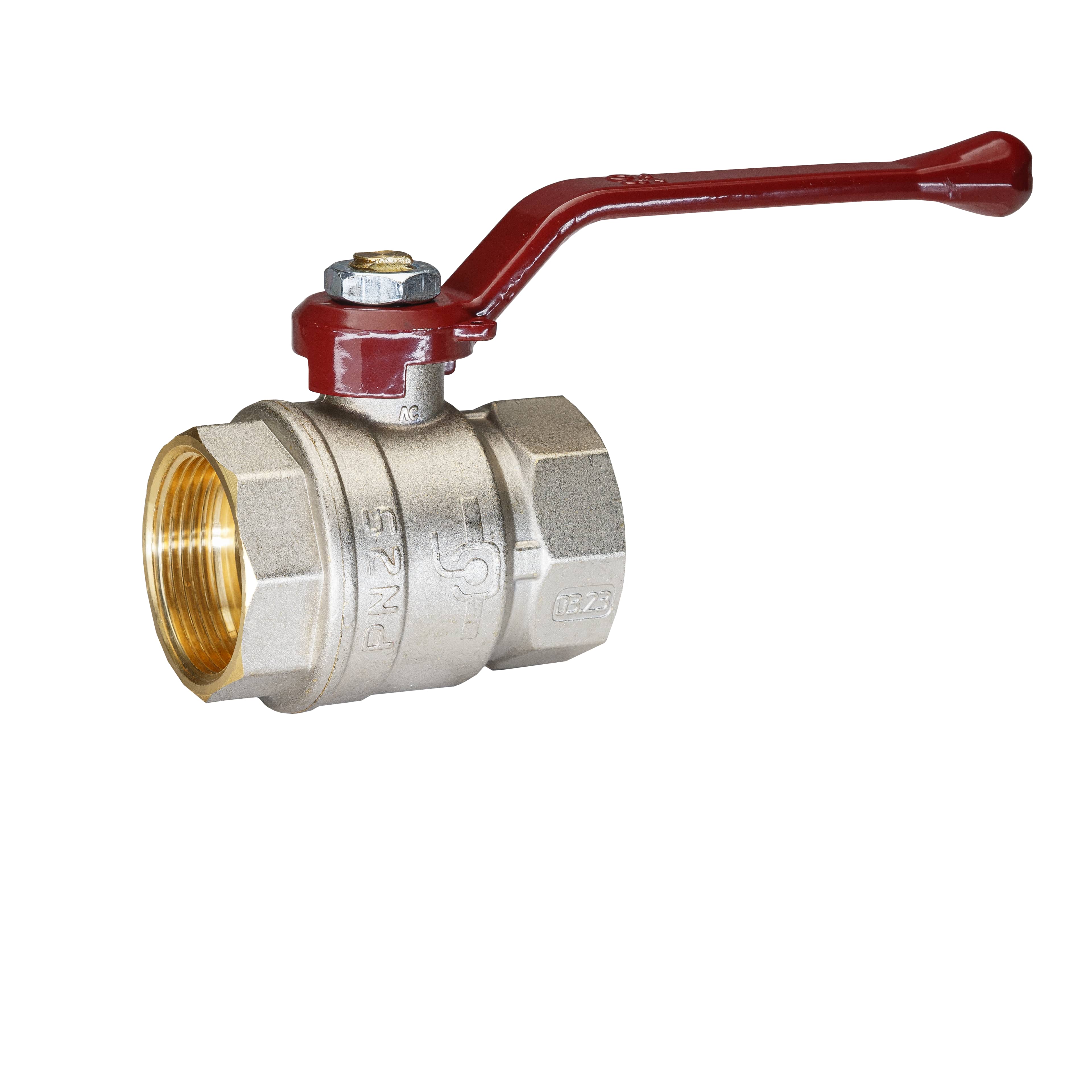 Кран шаровой латунный никель Temper Ду 40 (1 1/2”) PN25, ВН/ВН, рычаг 8840ВВР11225 арт.1302081