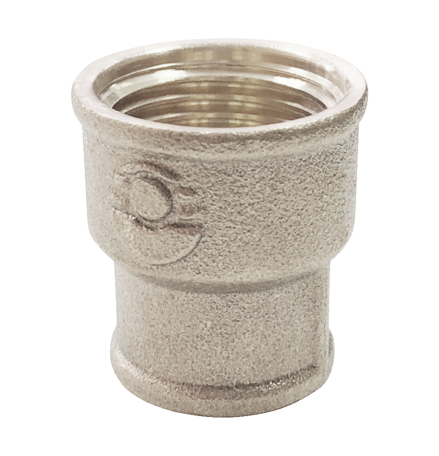 Муфта латунь никель переходная Ду 25х20 (1"х3/4") ВР/ВР Valfex VF.240.N.100.034 арт.1215003