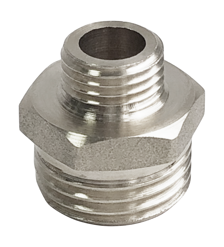 Ниппель латунь никель переходной Ду 10х8 (3/8"х1/4") НР Valfex VF.580.N.038.014 арт.1215007