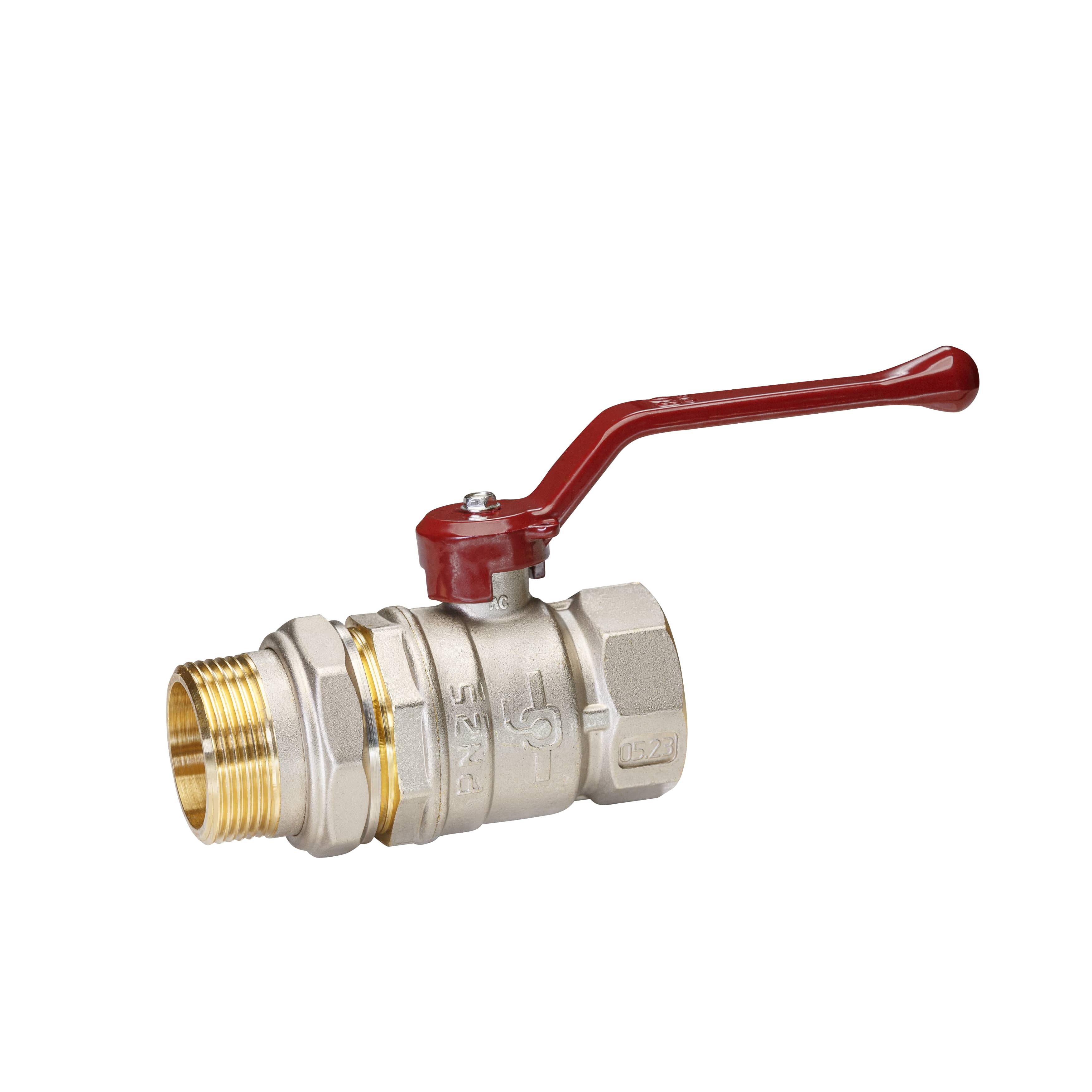 Кран шаровой латунный никель Temper Ду 32 (1 1/4”) PN25, ВР/НР американка, рычаг 8832ВАР11425 арт.1302078