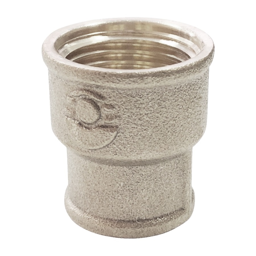 Муфта латунь никель переходная Ду 15х10 (1/2"х3/8") ВР/ВР Valfex VF.240.N.012.038 арт.1215000