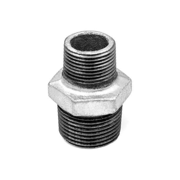 Ниппель переходной чугун оц Ду 20х15 (3/4"х1/2") НР арт.1218048