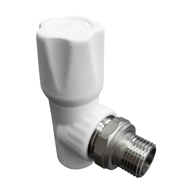 Кран PP-R шаровой белый НР Дн 20х1/2" угловой для радиатора VALFEX 10148020 арт.1217460