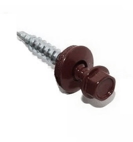 Саморез кровельный 4.8x35 RAL 8017 по дереву (200шт) арт.1220570