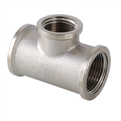 Тройник латунь никель переходной Ду 20х15х20 (3/4"х1/2"х3/4") ВР VALFEX VF.750.N.034.012.034 арт.1235402