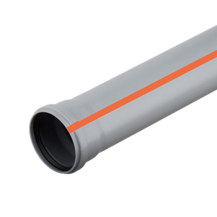 Труба PP-H с раструбом серая OPTIMA Дн 50х1,5 б/нап L=0,25м в/к VALFEX 220500025 арт.1217207