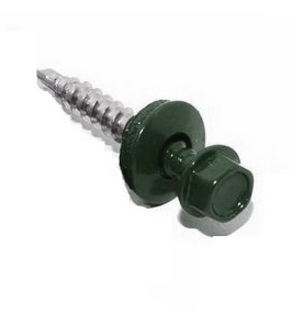 Саморез кровельный 4.8x35 RAL 6005 по дереву (200шт) арт.1220568