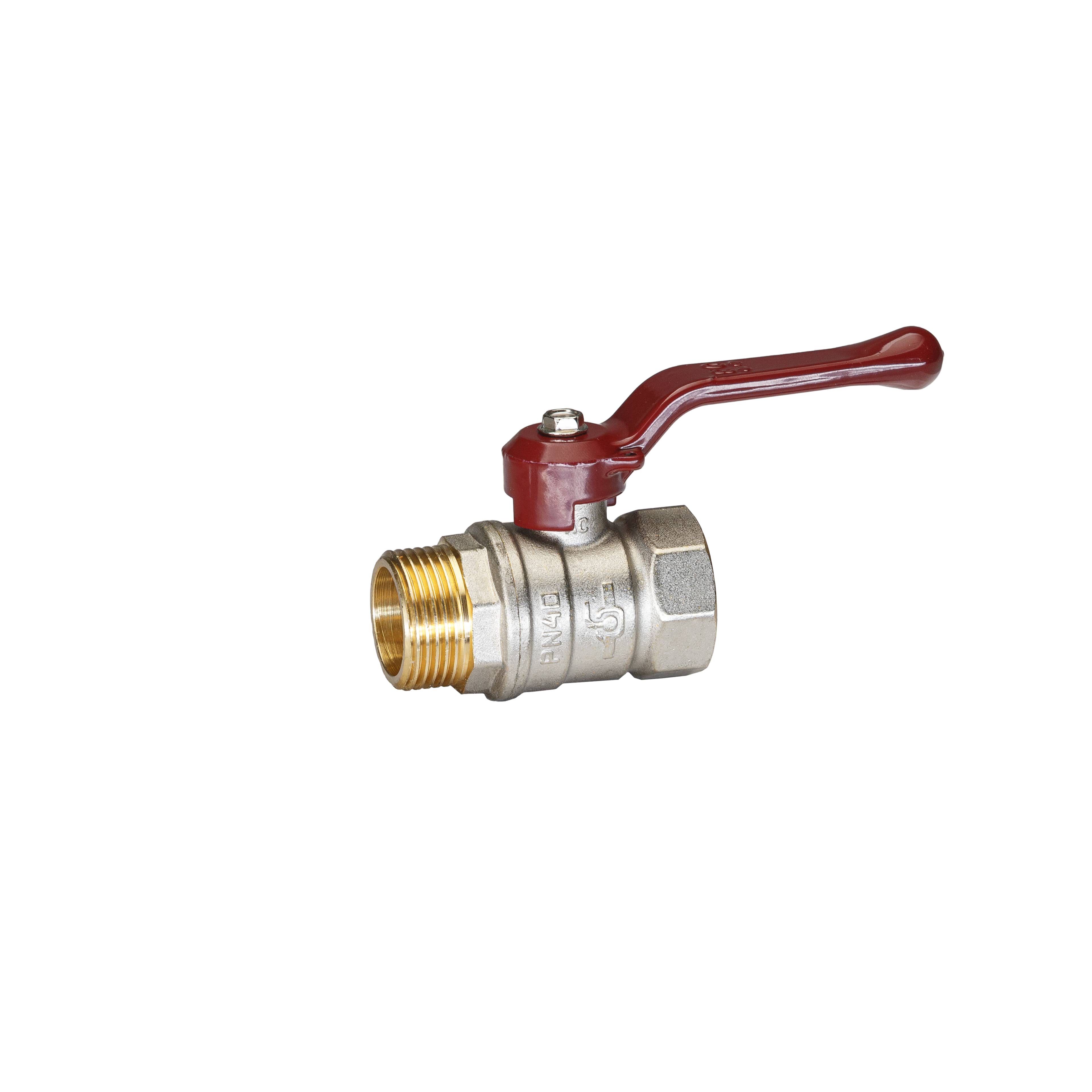Кран шаровой латунный никель Temper Ду 20 (3/4”) PN40, ВН/НР, рычаг 8820ВНР3440 арт.1302069