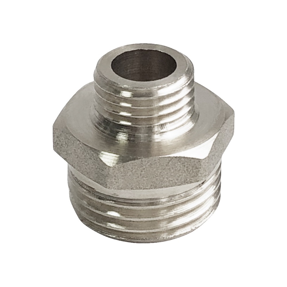 Ниппель латунь никель переходной Ду 32х15 (1 1/4"х1/2") НР VALFEX VF.580.N.114.012 арт.1235404