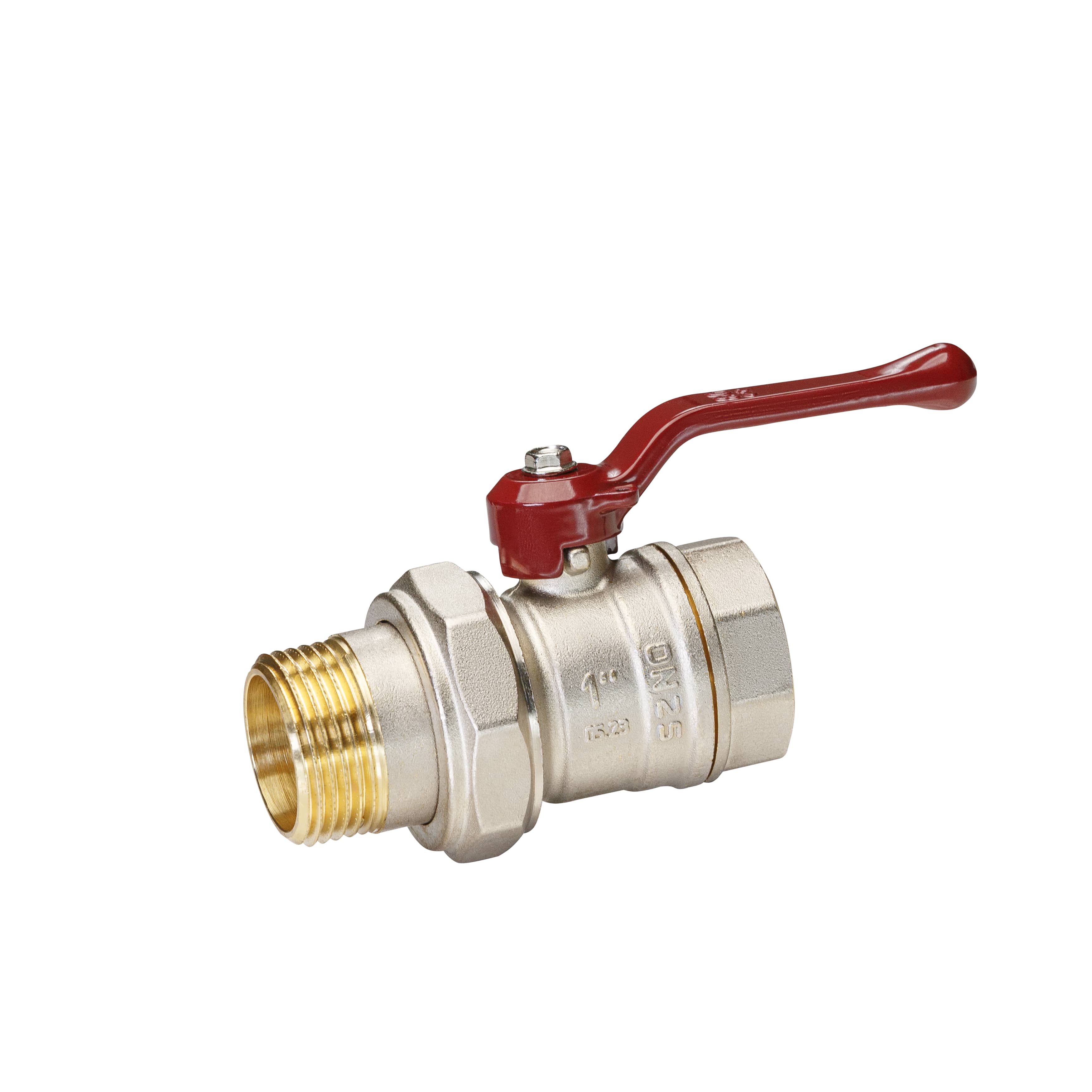 Кран шаровой латунный никель Temper Ду 25 (1”) PN40, ВН/НР американка, рычаг 8825ВАР140 арт.1302073