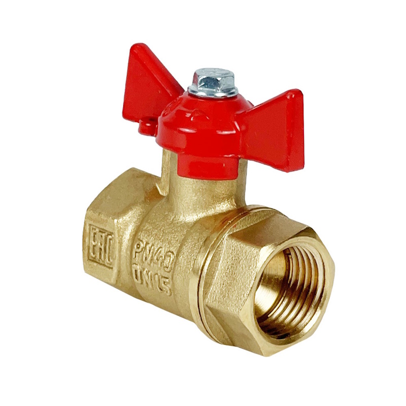 Кран шаровой латунь 11Б27фт1М Ду20 Ру40 ВР бабочка VALFEX VF.217.LB1.034.N/P59 арт.1277896