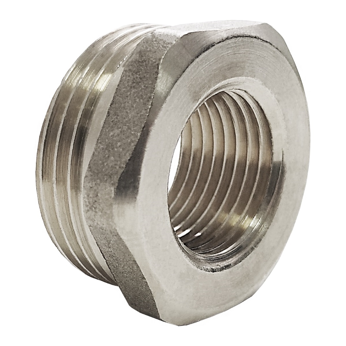 Футорка латунь никель Ду 32х25 (1 1/4"х1") НР/ВР VALFEX VF.581.N.114.100 арт.1235420