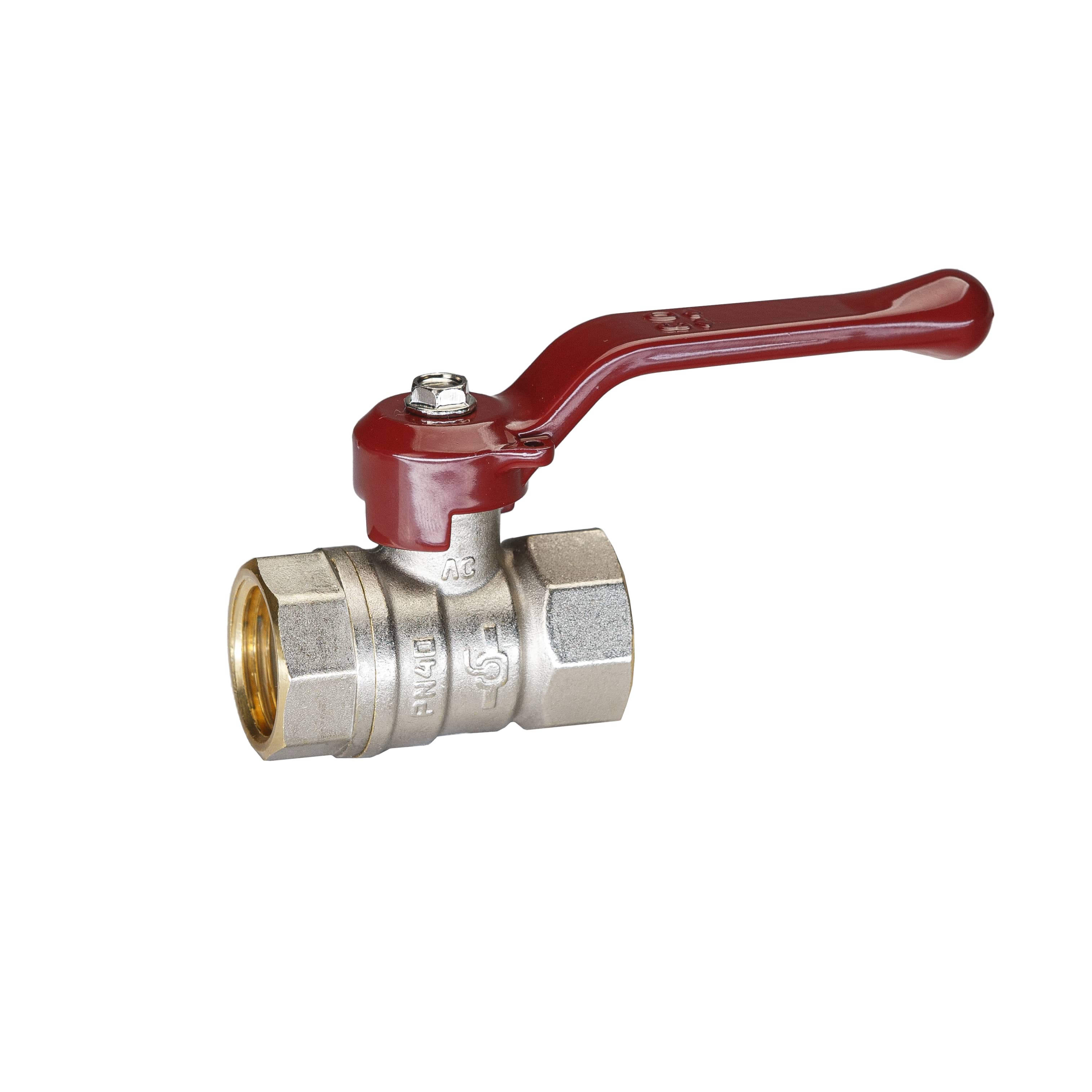 Кран шаровой латунный никель Temper Ду 15 (1/2”) PN40, ВН/ВН, рычаг 8815ВВР1240 арт.1302055
